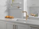 Single Handle Pull Out Kitchen Faucet in Champagne Bronze 