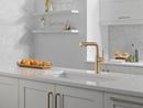 Single Handle Pull Out Kitchen Faucet in Champagne Bronze 