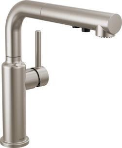 Single Handle Pull Out Kitchen Faucet in Stainless