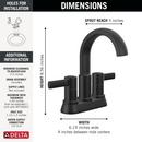 DELTA ALBION TWO HANDLE CENTERSET BATHROOM FAUCET 