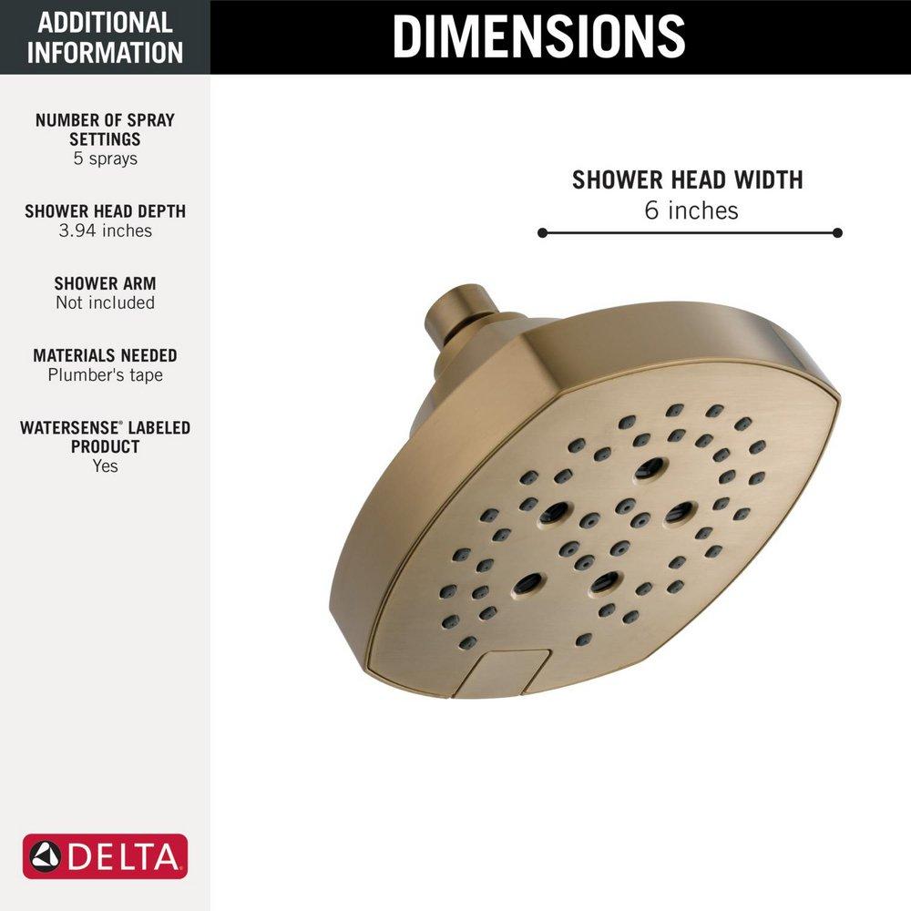 Multi Function Showerhead in Lumicoat Champagne Bronze 
