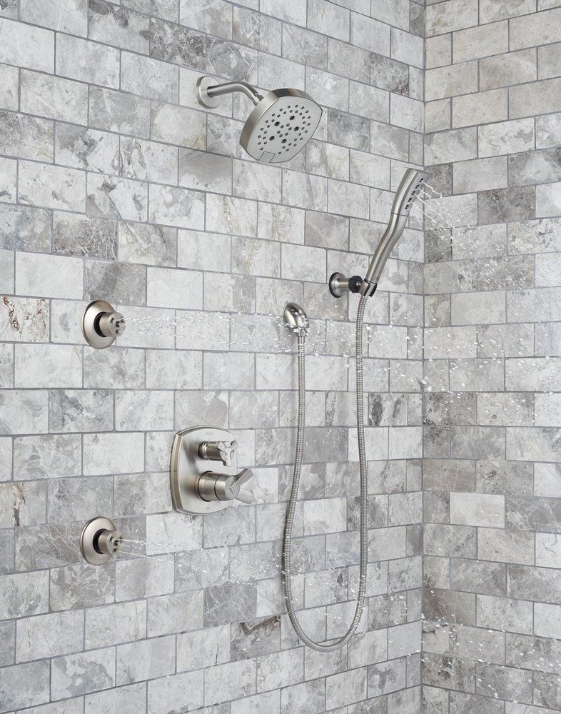 DELTA UNIVERSAL SHOWERING COMPONENTS: 5-SETTING H2OKINETIC SHOWER HEAD 