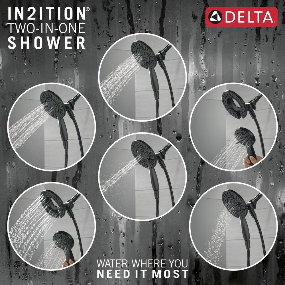 Delta Faucet Matte Black Single Handle Multi Function Shower Faucet (Trim Only) 