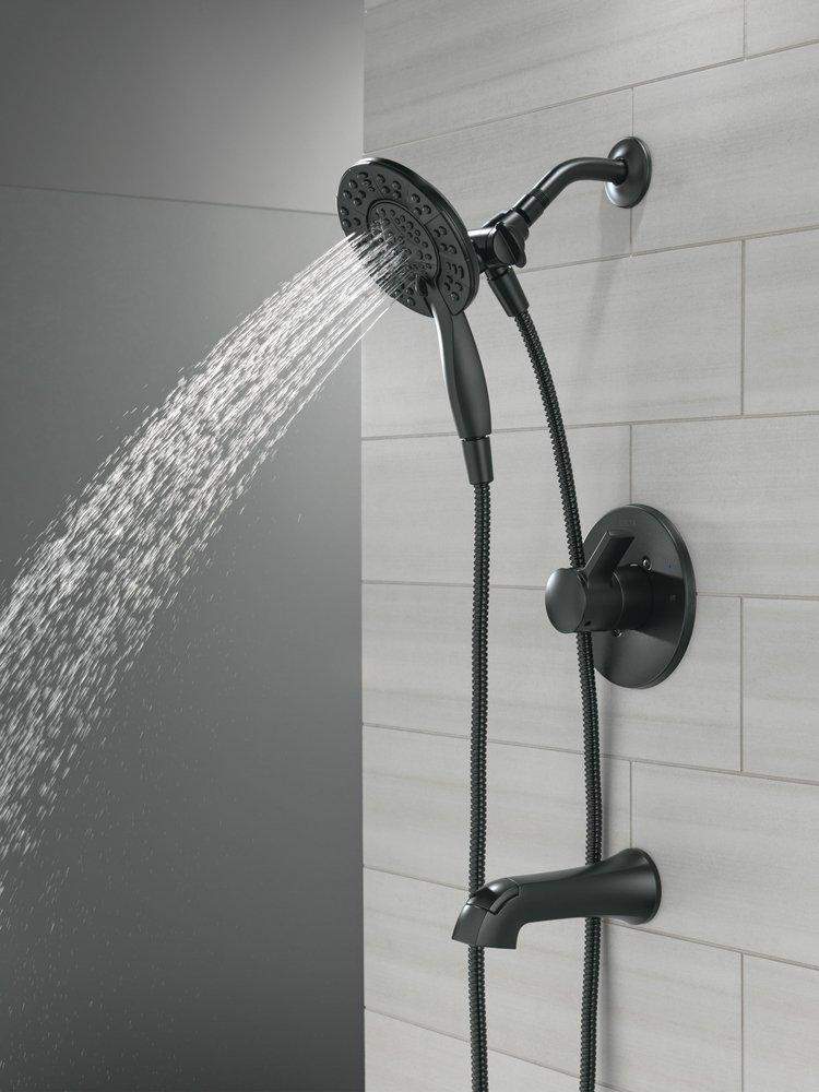 Delta Faucet Matte Black Single Handle Multi Function Bathtub & Shower Faucet (Trim Only) 