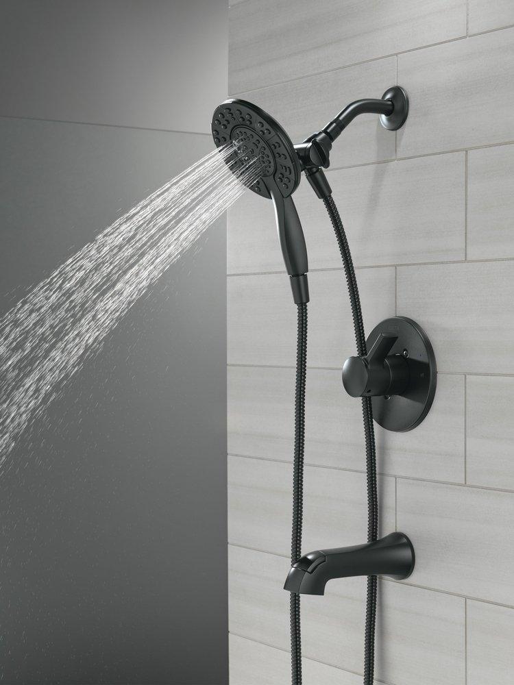 Delta Faucet Matte Black Single Handle Multi Function Bathtub & Shower Faucet (Trim Only) 