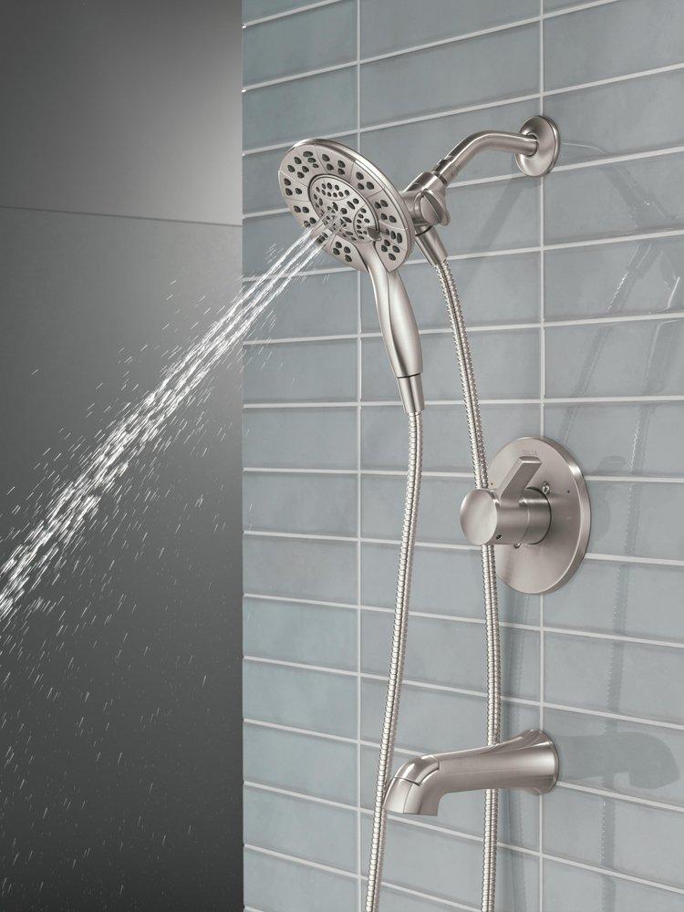 Delta Faucet SpotShield Brushed Nickel Single Handle Multi Function Bathtub & Shower Faucet (Trim Only) 