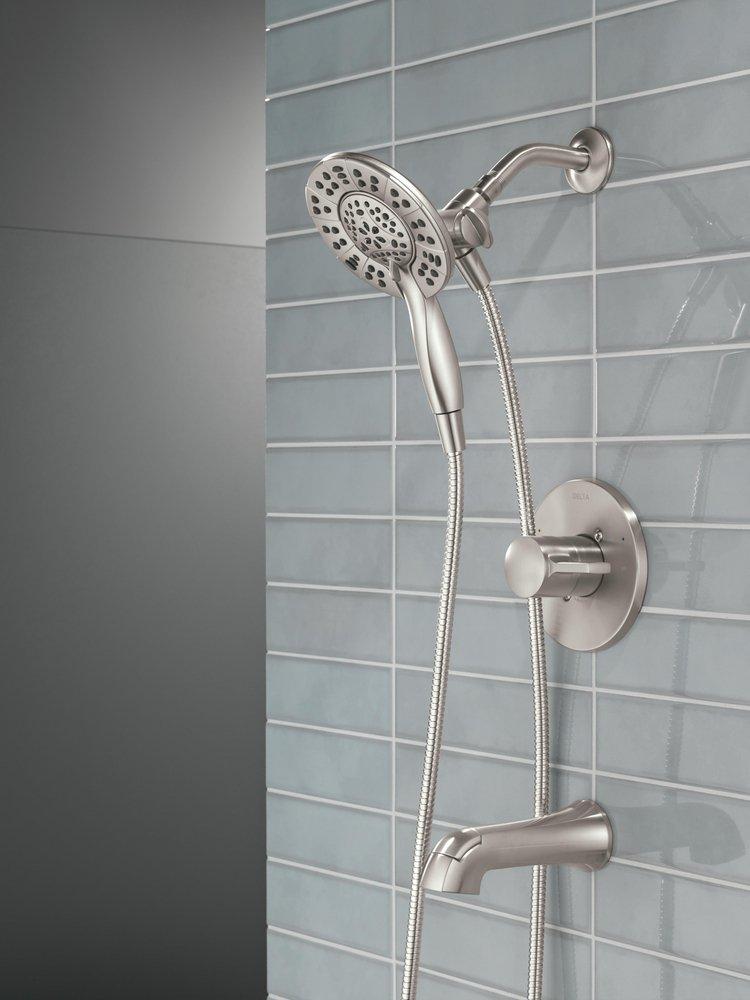Delta Faucet SpotShield Brushed Nickel Single Handle Multi Function Bathtub & Shower Faucet (Trim Only) 