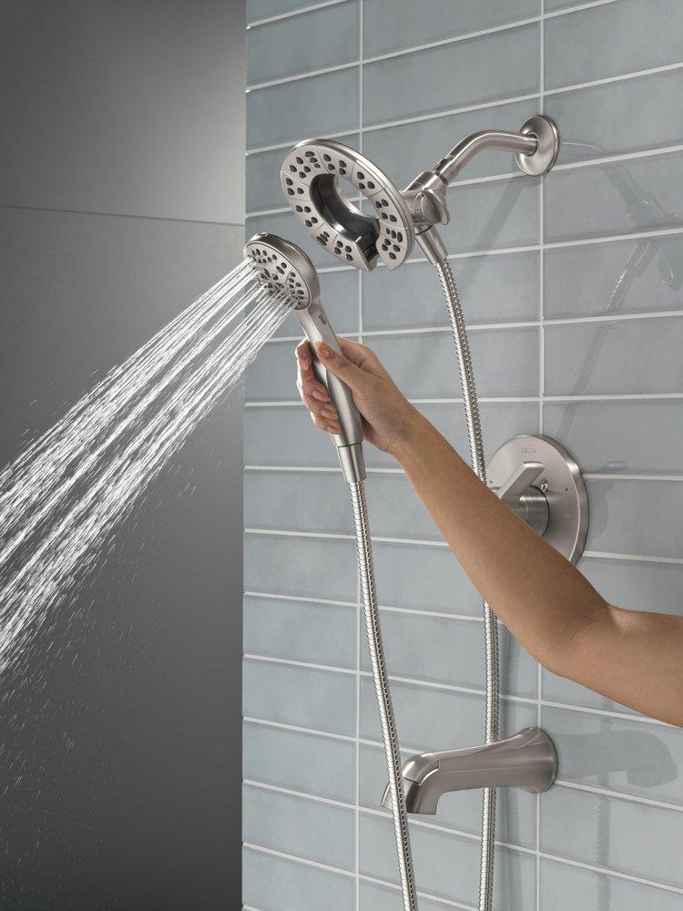 Delta Faucet SpotShield Brushed Nickel Single Handle Multi Function Bathtub & Shower Faucet (Trim Only) 