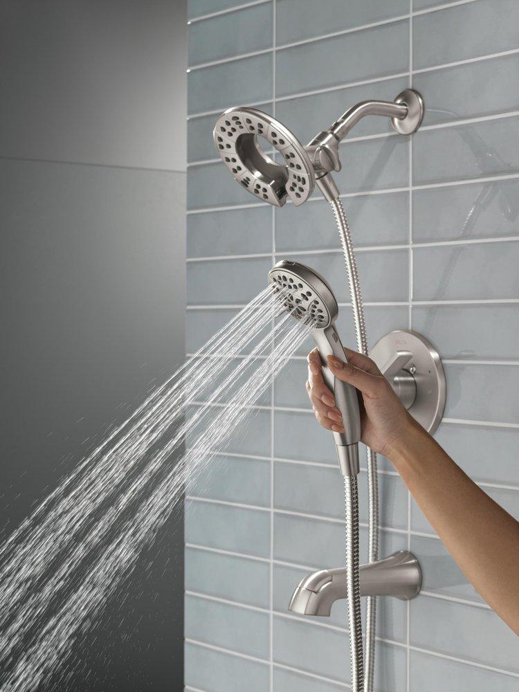 Delta Faucet SpotShield Brushed Nickel Single Handle Multi Function Bathtub & Shower Faucet (Trim Only) 