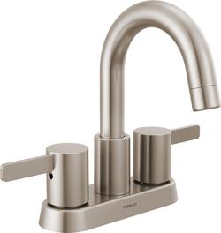 Two Handle Centerset Bathroom Sink Faucet in Brushed Nickel