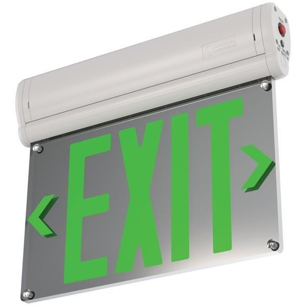 Basics Edge-Lit LED 4in. Wide Green Letter Surface Mount Exit Light 