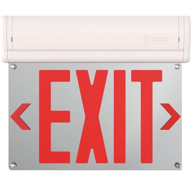 Basics Edge-Lit LED 4in. Wide Red Letter Surface Mount Exit Light 