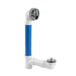 16 in. Flexible Push/Pull PVC Schedule 40 Full Bath Waste Kit with Quick Test in Chrome Plated