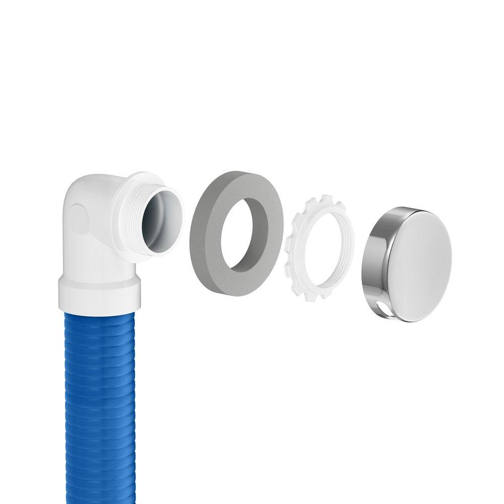 Jones Stephens Chrome Plated 16 in. Flexible Lift and Turn PVC Schedule 40 Full Bath Waste Kit with Quick Test 