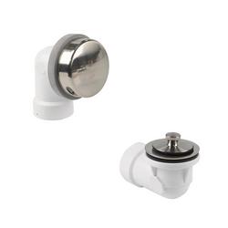 Push/Pull PVC Schedule 40 Half Bath Waste Kit with Quick Test in Brushed Nickel