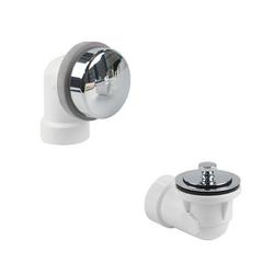 Push/Pull PVC Schedule 40 Half Bath Waste Kit with Quick Test in Chrome Plated