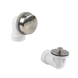 Lift and Turn PVC Schedule 40 Half Bath Waste Kit with Quick Test in Brushed Nickel