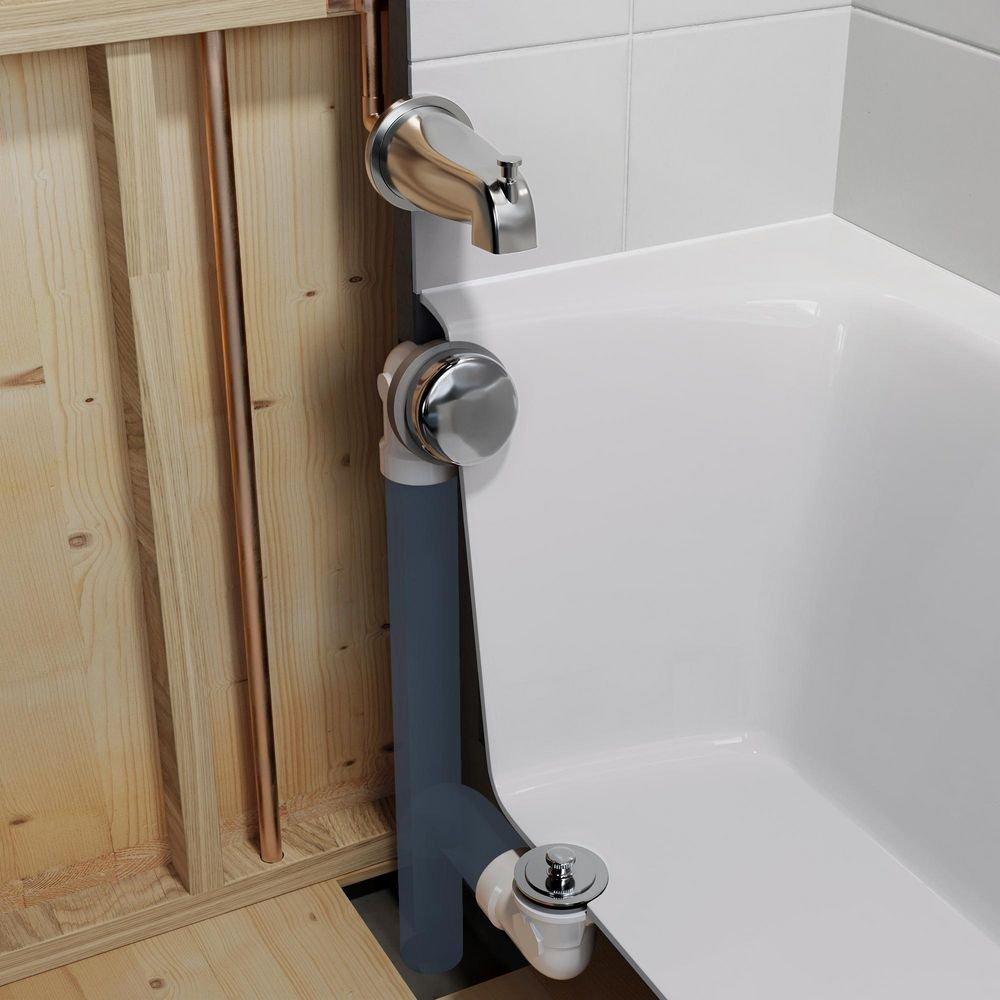 Jones Stephens Chrome Plated Lift and Turn PVC Schedule 40 Half Bath Waste Kit with Quick Test 
