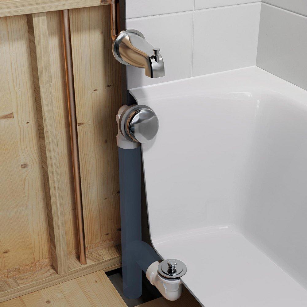 Jones Stephens Chrome Plated Lift and Turn PVC Schedule 40 Half Bath Waste Kit with Quick Test 