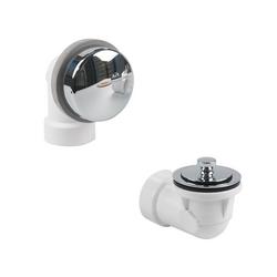 Lift and Turn PVC Schedule 40 Half Bath Waste Kit - Fine Thread, with Quick Test in Chrome Plated