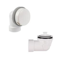Lift and Turn PVC Schedule 40 Half Bath Waste Kit - Fine Thread, with Quick Test in White
