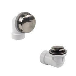 Toe Touch PVC Schedule 40 Half Bath Waste Kit with Quick Test in Brushed Nickel