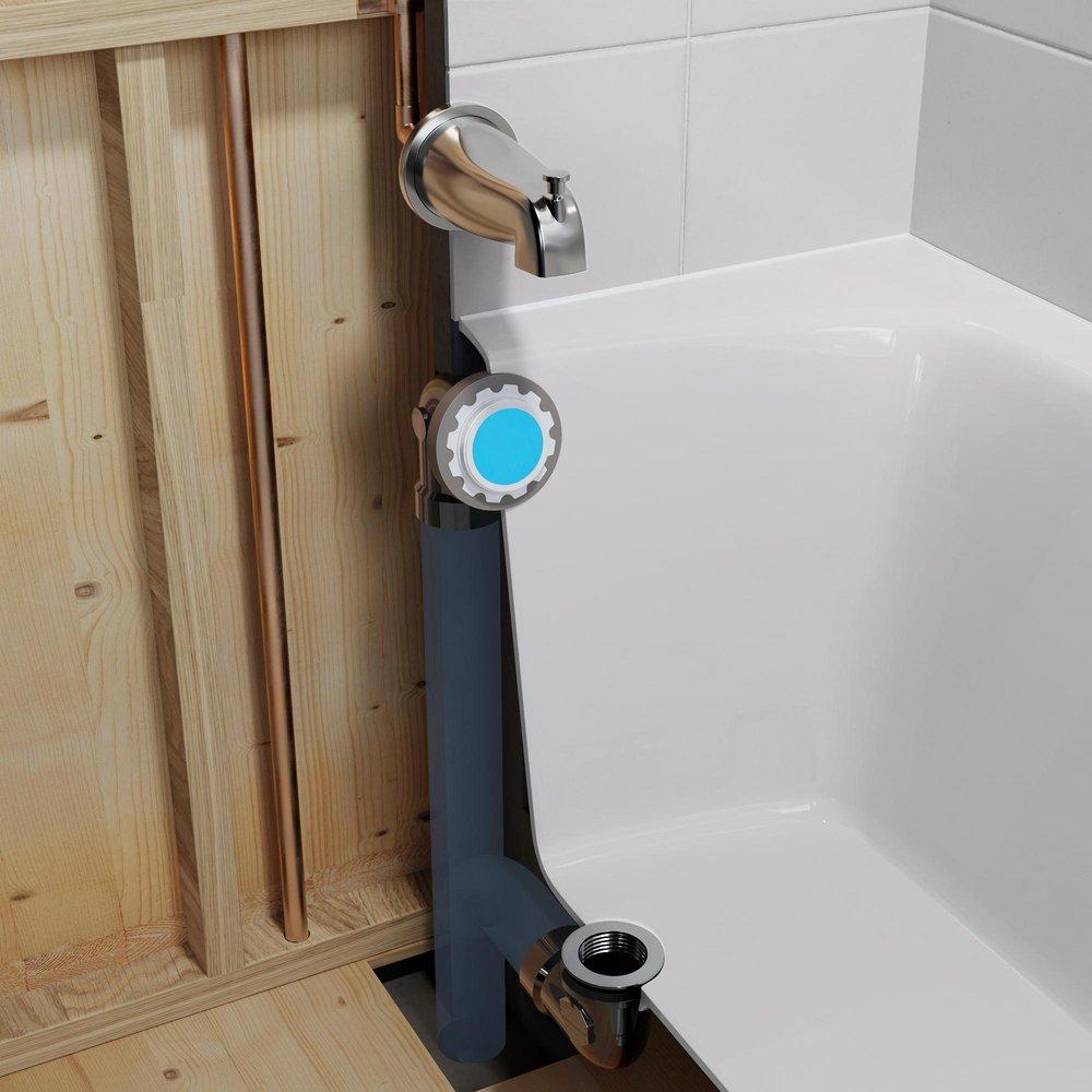 Jones Stephens Chrome Plated ABS Schedule 40 Rough-In Half Bath Waste Kit with Quick Test 