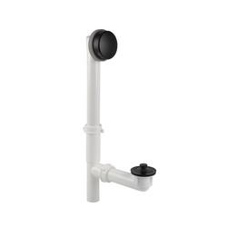 16 in. Lift and Turn Polypropylene Tubular Full Bath Waste Kit with Quick Test in Matte Black