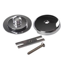 One-Hole Bathtub Faceplate with Lift and Turn Stopper and Conversion Bar in Chrome Plated