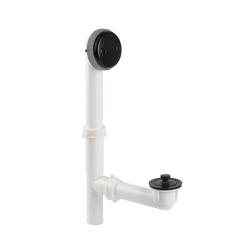 16 in. Lift and Turn Polypropylene Tubular Full Bath Waste Kit in Matte Black