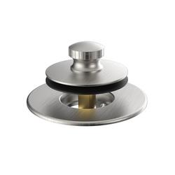 Lift and Turn Brass Tub Stopper and Trim Ring in Brushed Nickel
