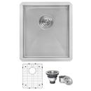 NESTA 16" UNDERMOUNT SINGLE BASIN 16 GAUGE STAINLESS STEEL KITCHEN SINK WITH BASIN RACK AND BASKET STRAINER 