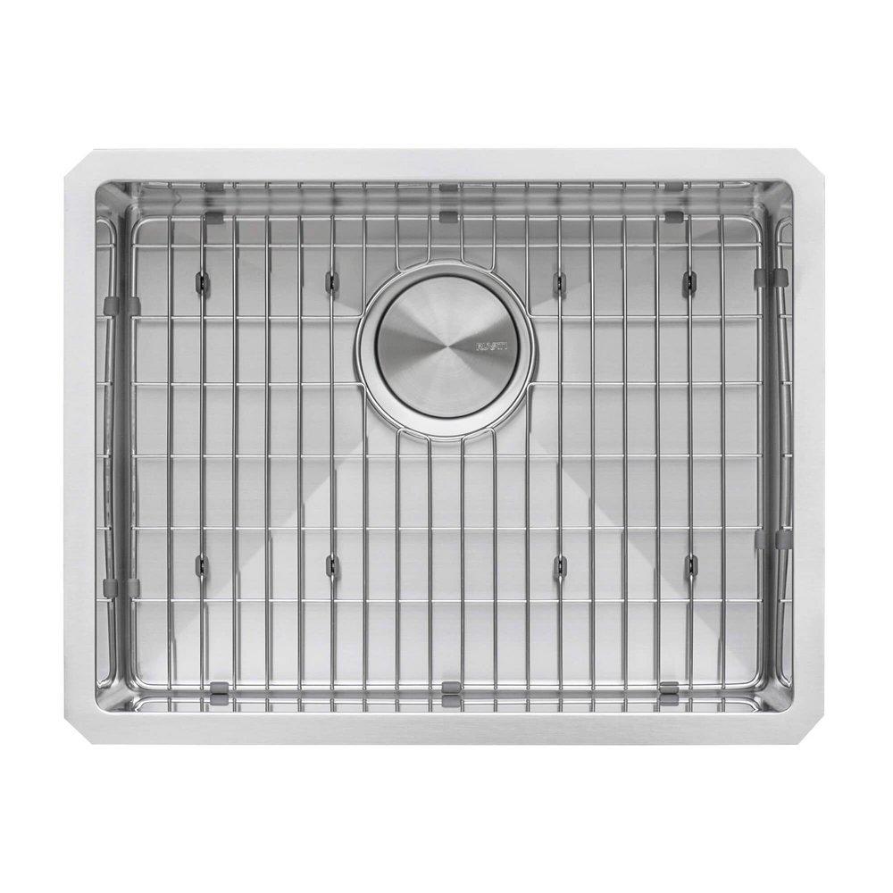 GRAVENA 23" UNDERMOUNT SINGLE BASIN 16 GAUGE STAINLESS STEEL KITCHEN SINK WITH BASIN RACK AND BASKET STRAINER 