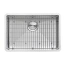 GRAVENA 28" UNDERMOUNT SINGLE BASIN 16 GAUGE STAINLESS STEEL KITCHEN SINK WITH BASIN RACK AND BASKET STRAINER 