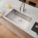 GRAVENA 30" UNDERMOUNT SINGLE BASIN 16 GAUGE STAINLESS STEEL KITCHEN SINK WITH BASIN RACK AND BASKET STRAINER 