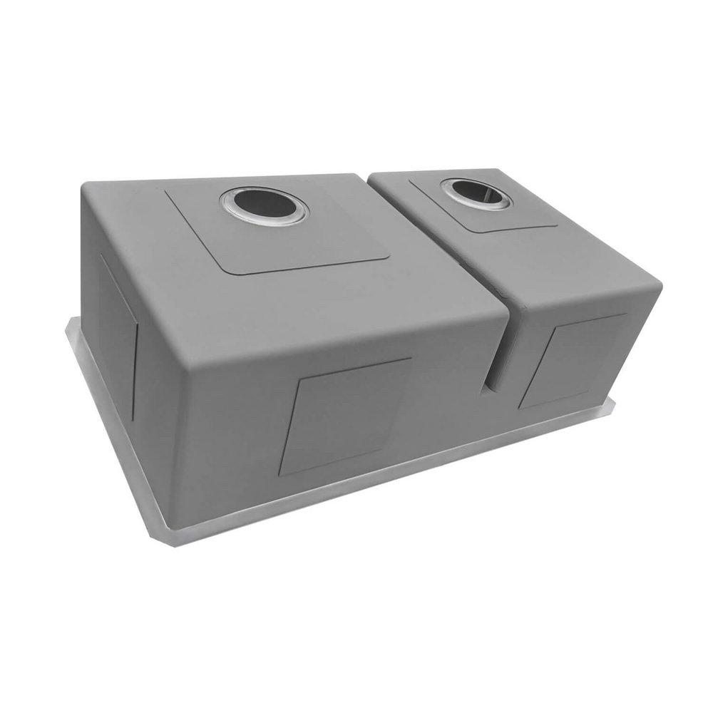 33" UNDERMOUNT DUAL BASIN STAINLESS STEEL KITCHEN SINK WITH SOUND DAMPENING 