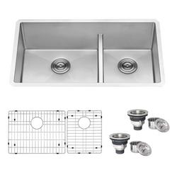 33 in. Undermount Stainless Steel Double Bowl Kitchen Sink
