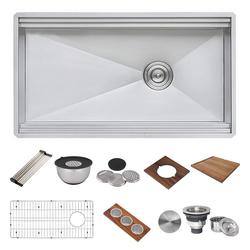 33-1/2 in. Undermount Stainless Steel Single Bowl Kitchen Sink with Sound Dampening