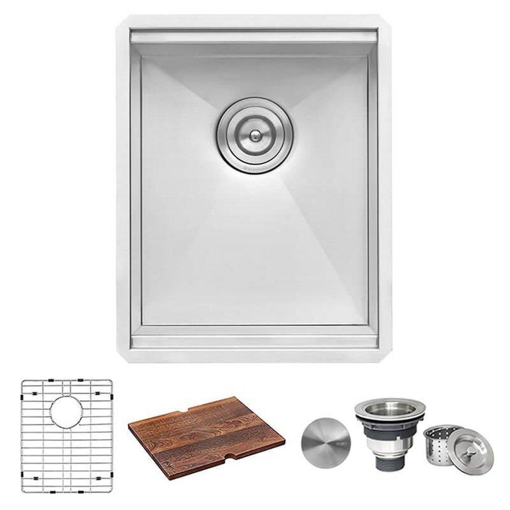 ROMA 15" UNDERMOUNT SINGLE BASIN STAINLESS STEEL KITCHEN SINK 