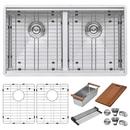 33 in. Undermount Stainless Steel Double Bowl Workstation Kitchen Sink
