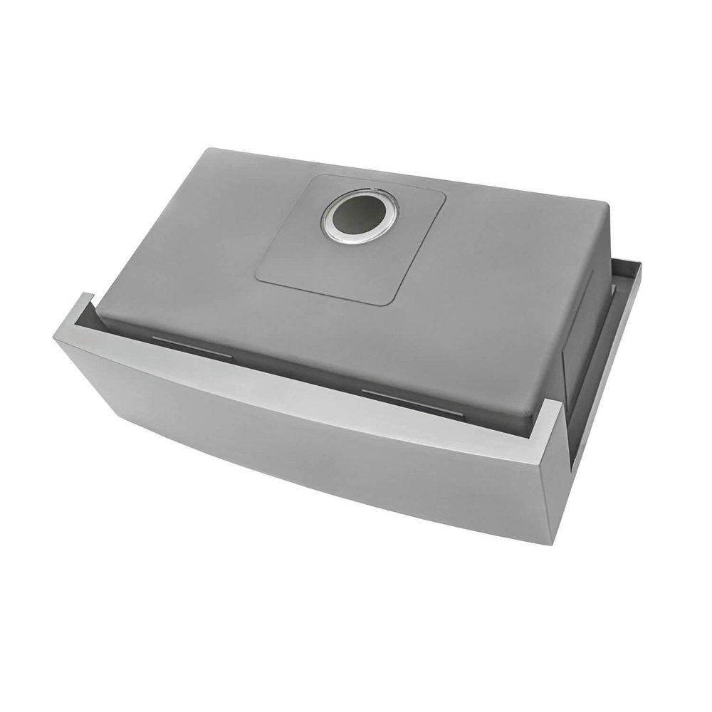 VERONA 36" FARMHOUSE SINGLE BASIN 16 GAUGE STAINLESS STEEL KITCHEN SINK WITH CUTTING BOARD, COLANDER, BASKET STRAINER, AND SINK GRID 