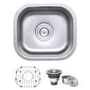 PARMI 13" UNDERMOUNT SINGLE BASIN 16 GAUGE STAINLESS STEEL KITCHEN SINK WITH BASIN RACK AND BASKET STRAINER 