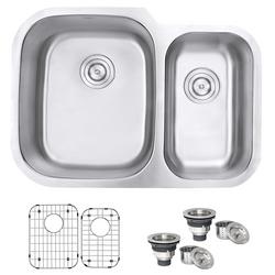 29-1/2 in. Undermount Stainless Steel Double Bowl Kitchen Sink