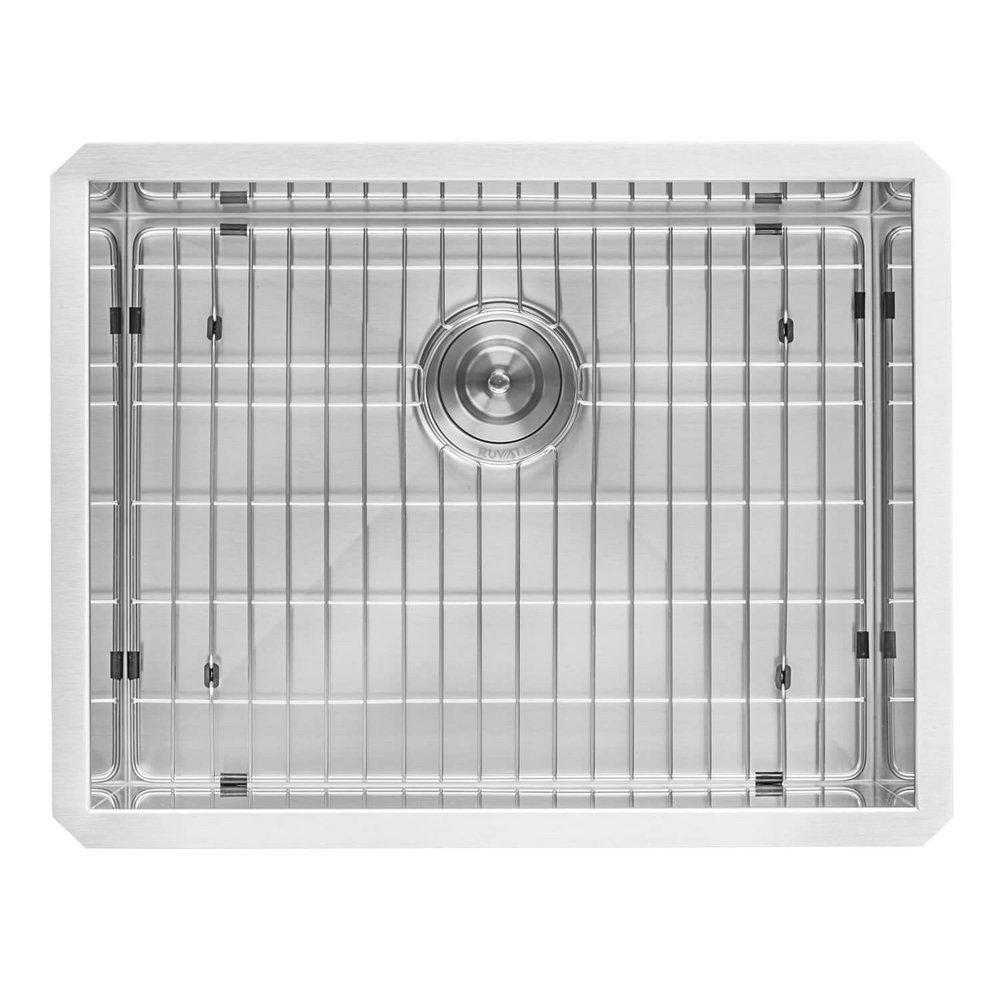 FORMA SINGLE BASIN KITCHEN SINK WITH BASIN RACK AND BASKET STRAINER 