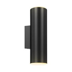 15W 1-Light 13.25in. Outdoor Wall Sconce in Black