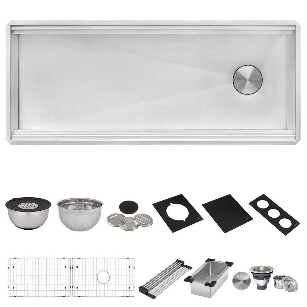 DUAL-TIER NOVA 45" WIDE WORKSTATION WITH UNDERMOUNT SINK 