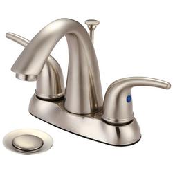 Two Handle Centerset Bathroom Sink Faucet in Brushed Nickel