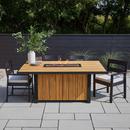 BODHI 73 INCH WIDE 55,000 BTU FREE STANDING LIQUID PROPANE RECTANGULAR TABLE FIRE PIT WITH LID AND STORAGE COVER 