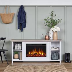 TRAMORE 5,100 BTU 62 INCH WIDE MEDIA CONSOLE ELECTRIC FIREPLACE WITH REMOTE CONTROL