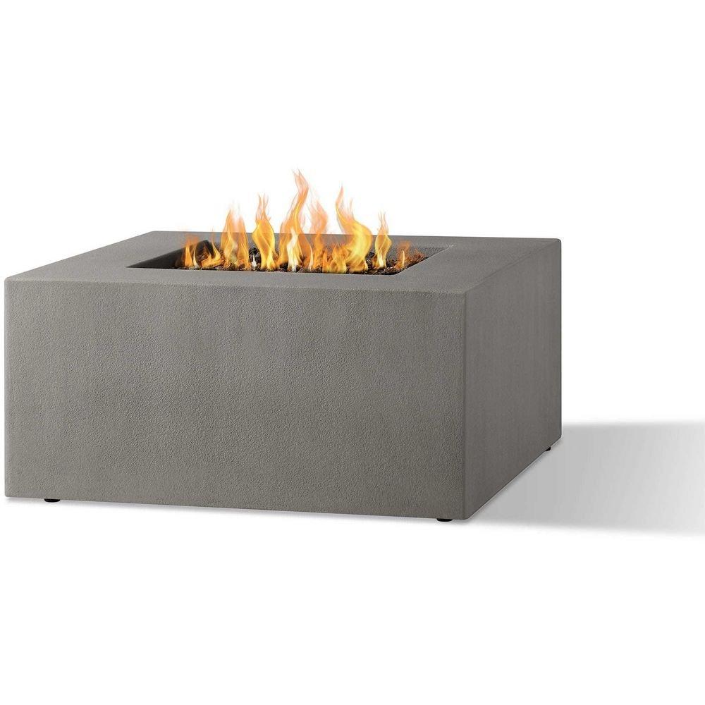 TAMARACK 40 INCH WIDE 60,000 BTU FREESTANDING NATURAL GAS SQUARE TABLE FIRE PIT BY JENSEN CO. 